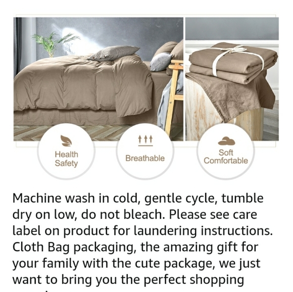 ⭐🆕 Khaki Washed Cotton Duvet Cover Set - Picture 8 of 11